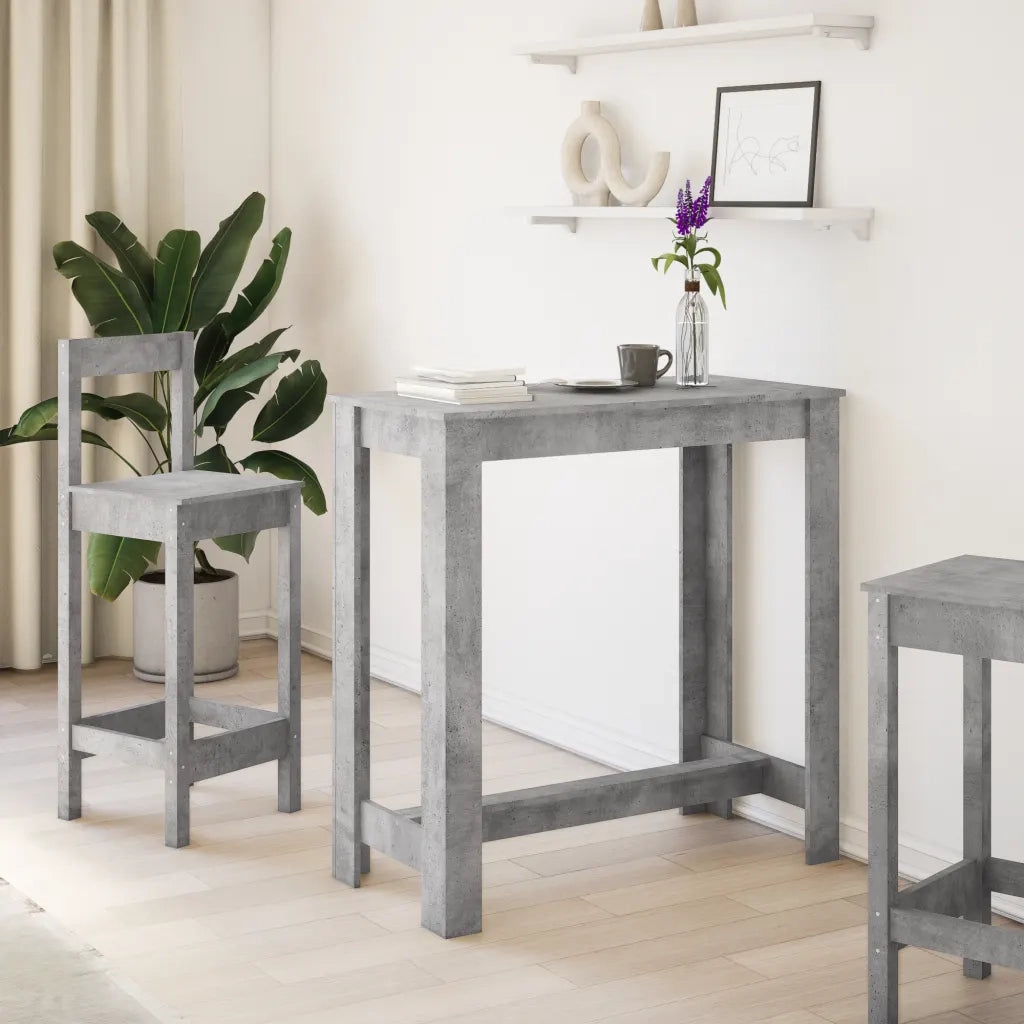 Tavolo da Bar Grigio Cemento 102x50x103,5 cm Legno Multistrato 854412