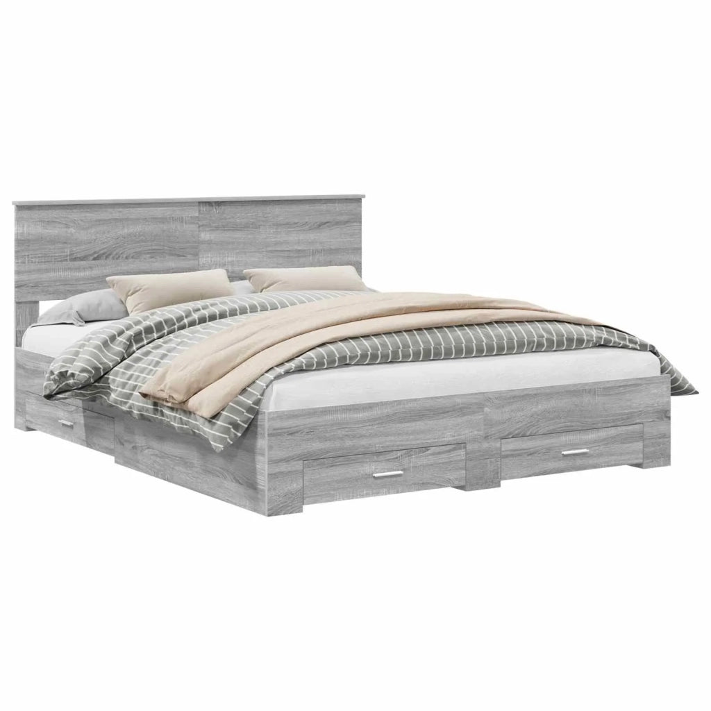 Struttura del letto con testiera Grigio Sonoma 160 x 200 cm 3410875