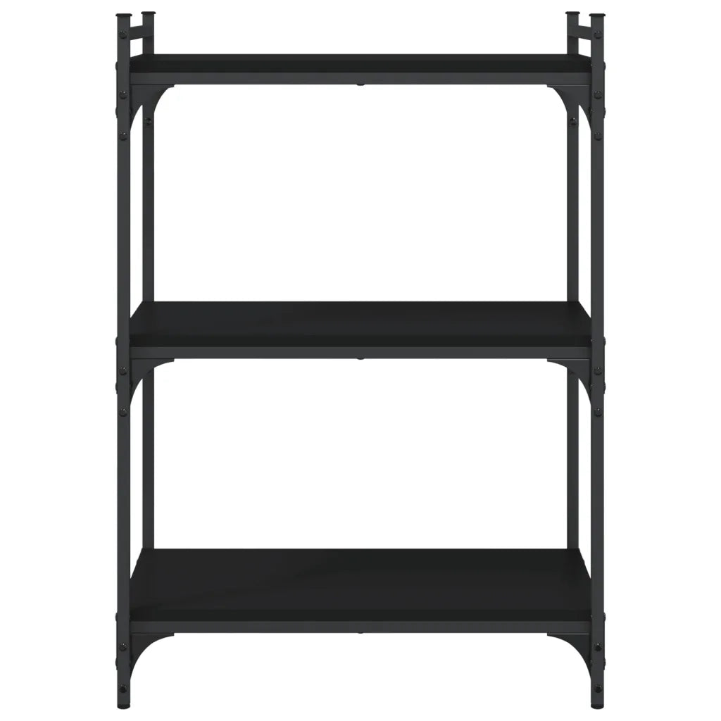 Libreria a 3 Ripiani Nera 60x30x86 cm in Legno Multistrato