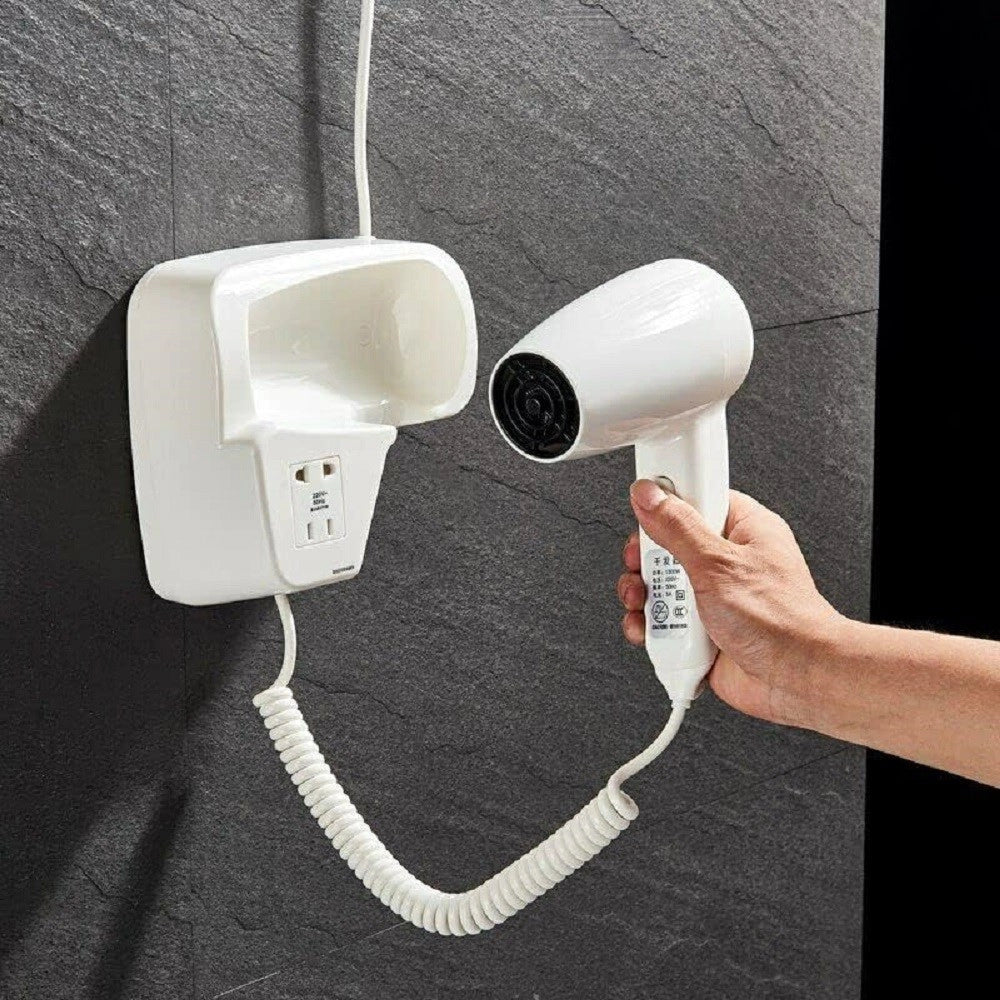 Trade Shop - Asciugacapelli Da Parete 1200w Phon Bagni Alberghi Hotel Spogliatoi 2 Velocita' -