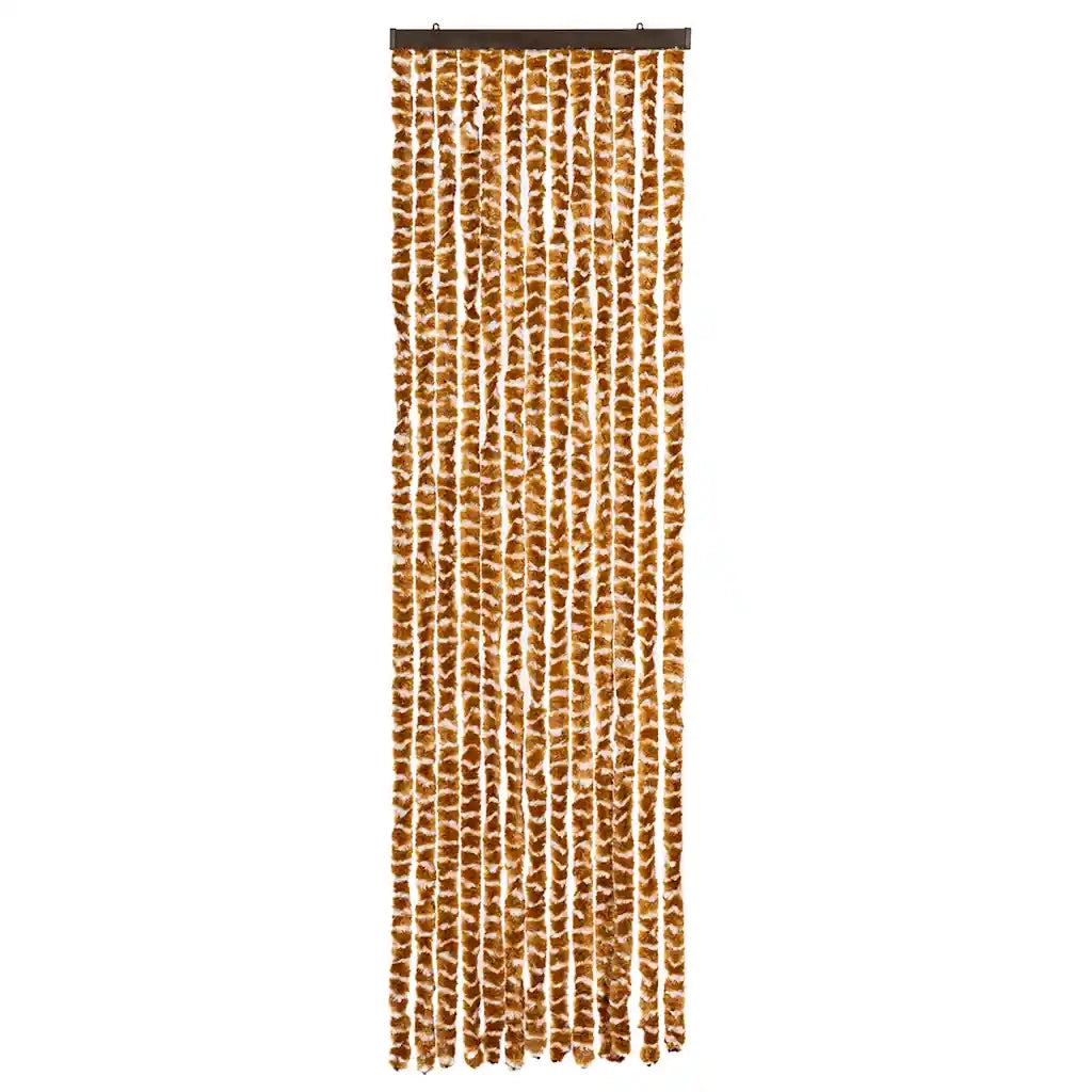 Tenda Antimosche Ocra e Bianca 56x200 cm in Ciniglia 377399