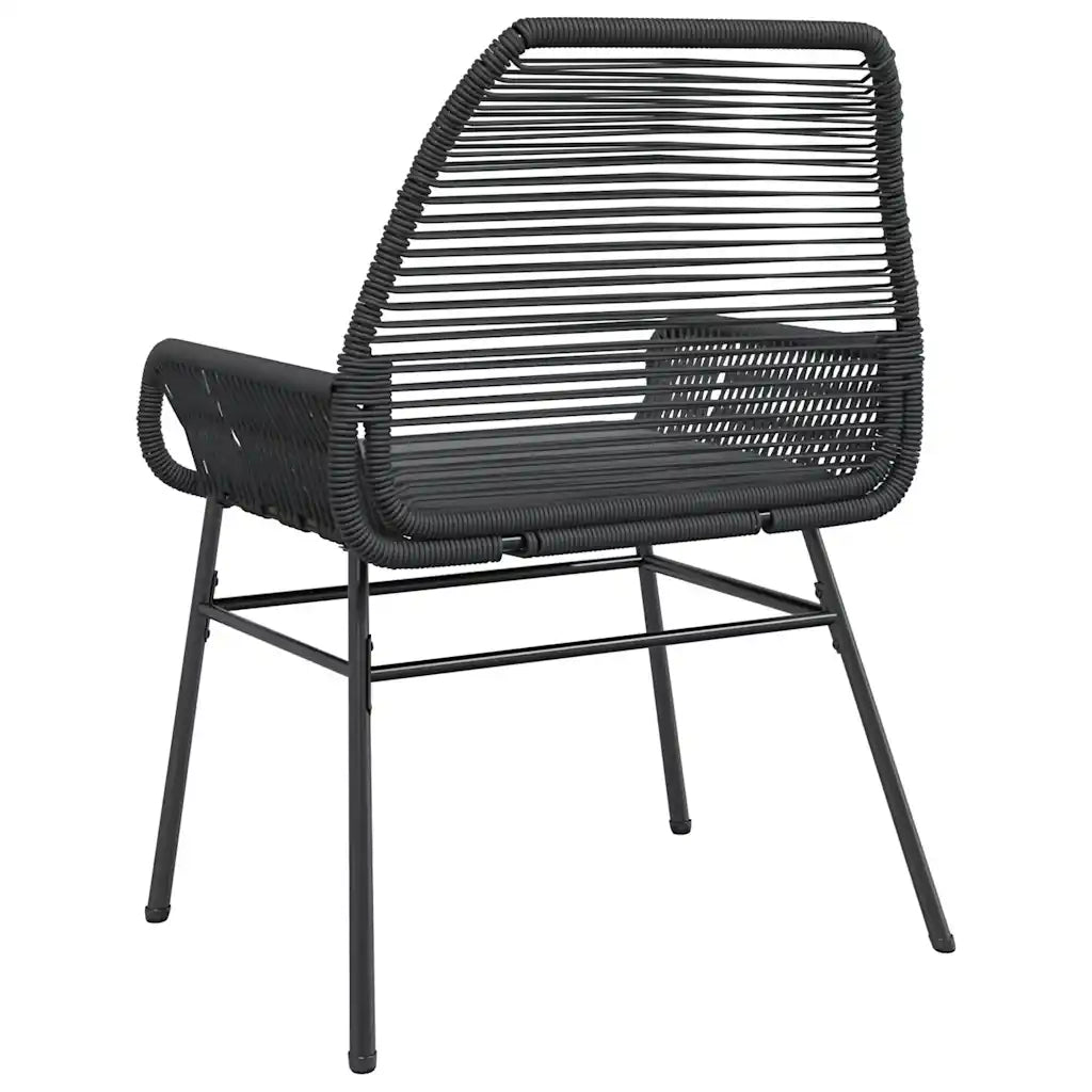 Sedie da Giardino con Cuscini 2 pz | Sedie da Esterno Nere in Polyrattan