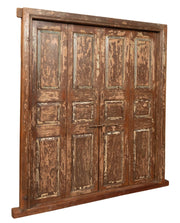 Biscottini Porta portone in legno massello e ferro da interno o da esterno vecchia e antica medievale scorrevole con telaio