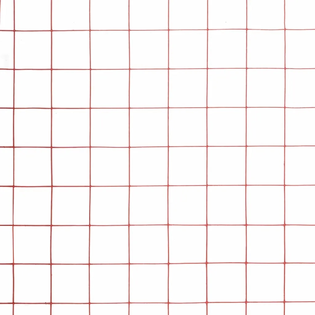 Recinzione in Rete per Pollaio in Acciaio e PVC 10x1 m Rossa 143661