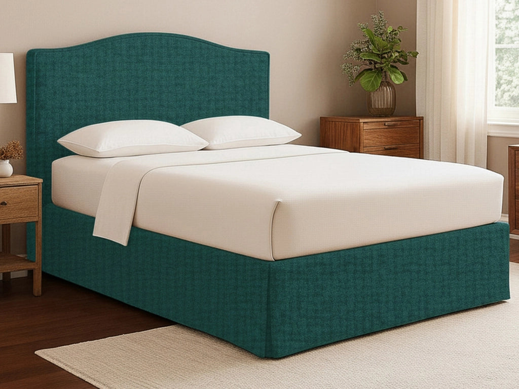 Bebington, Letto Matrimoniale Sfoderabile Made in Italy, Verde Petrolio