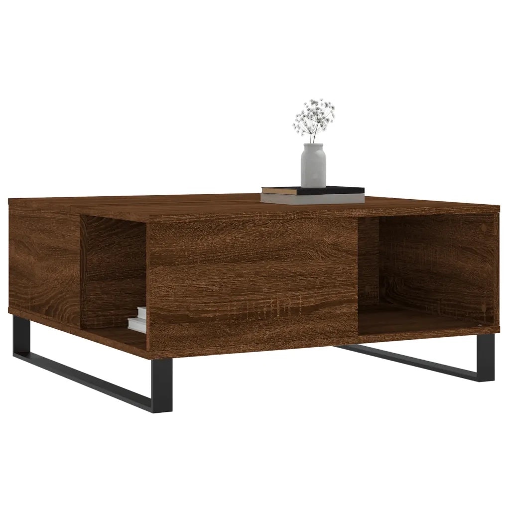 Tavolino Salotto Rovere Marrone 80x80x36,5 cm Legno Multistratocod mxl 80977