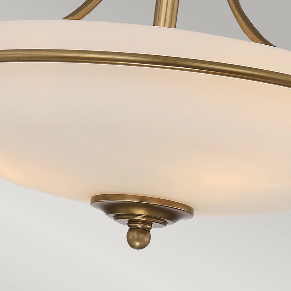 Lampada A Soffitto Contemporanea Griffin Metallo Ottone Anticato 3 Luci E27