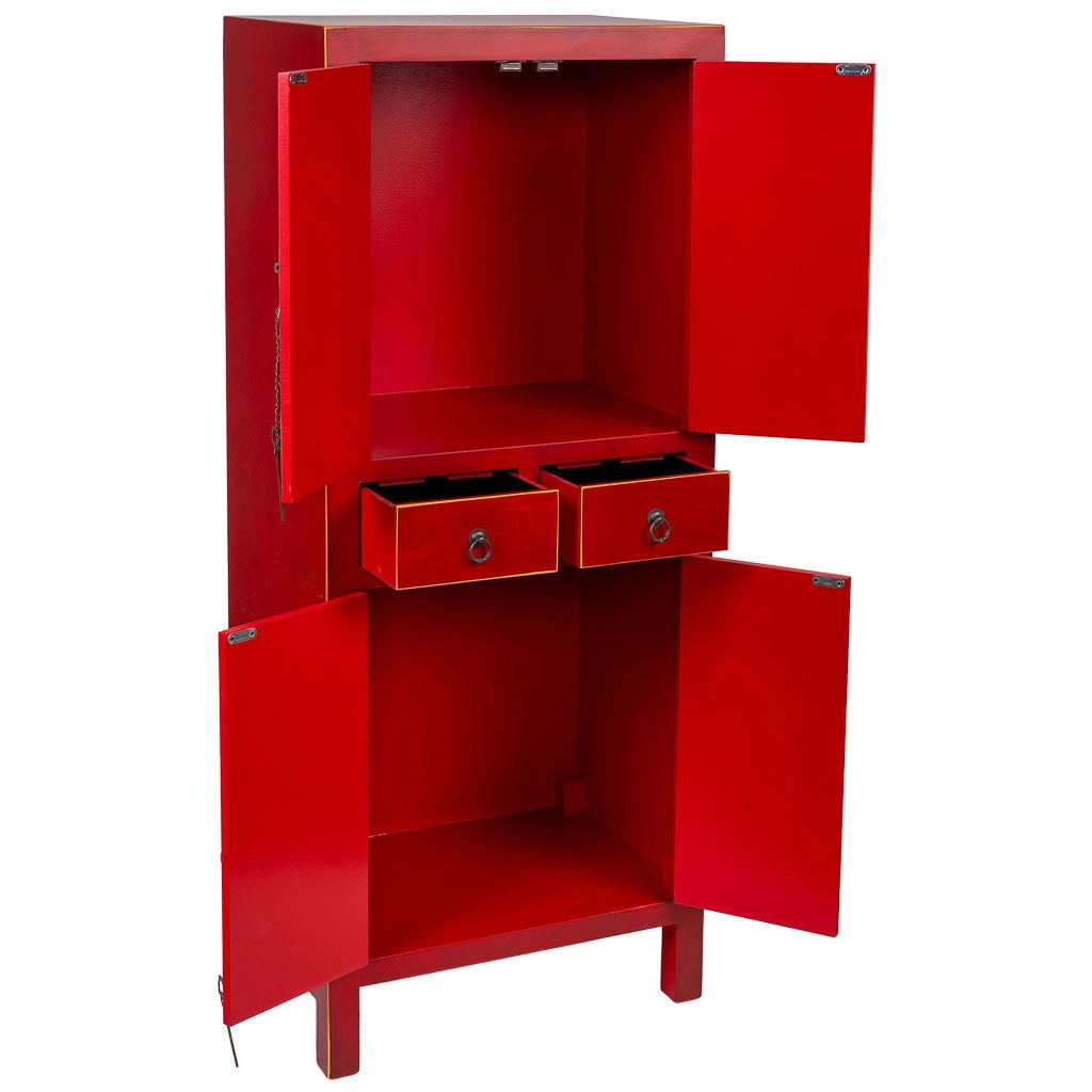 Armadio in legno con 2 cassetti e 4 porta 50x34,5x121h cm