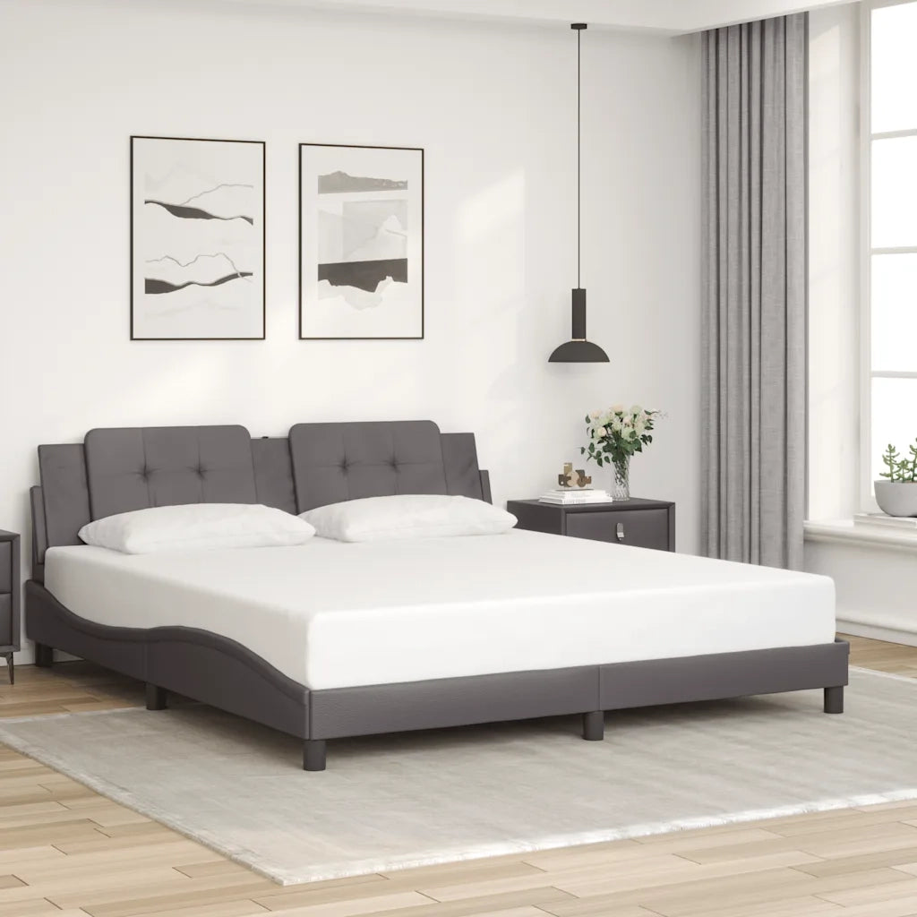 Giroletto con LED senza Materasso Zadar Grigio 180x200 cm 3214127