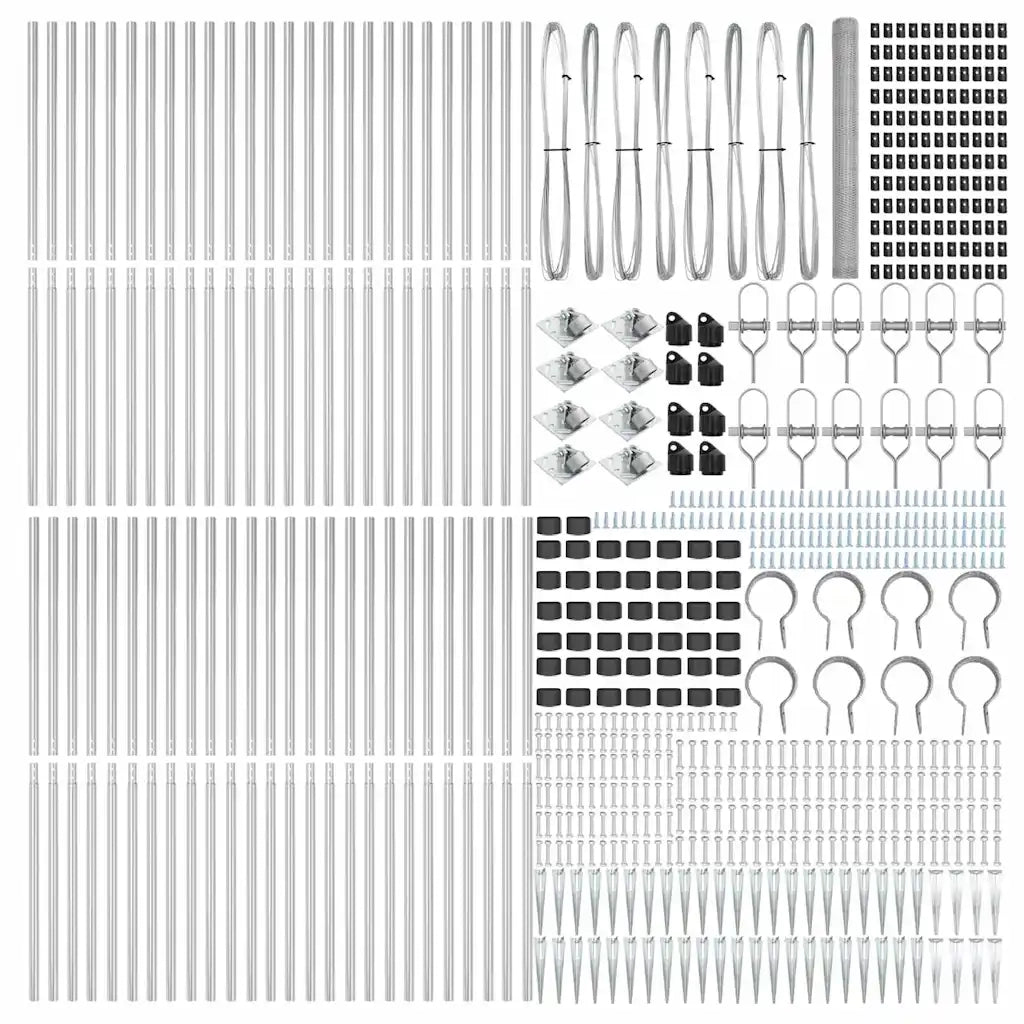 Palo della recinzione Argento 100 x 1,5 m (rete da 25 mm)