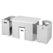 Set di 1 tavolo per bambini 4 in 1 con 2 sedie impilabili 70 x 45 x 47 cm salvaspazio design contemporaneo in MDF grigio 20_0009943