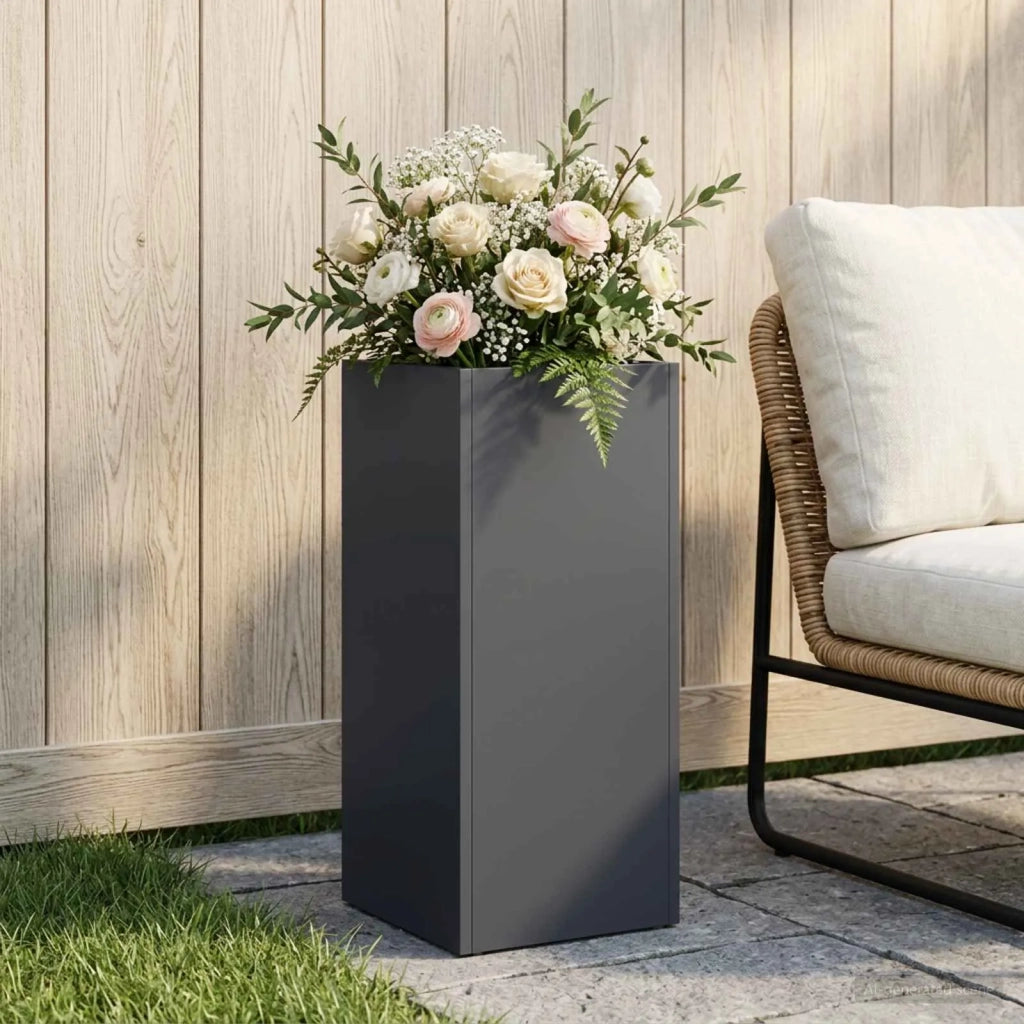 Vaso da giardino Antracite 20 x 20 x 40 cm 8005292