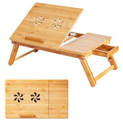 Vassoio inclinabile e regolabile per laptop 53 x 33 x 6 cm regolabile da 20 a 28 cm pratico contenitore realizzato in bambù naturale 20_0019637