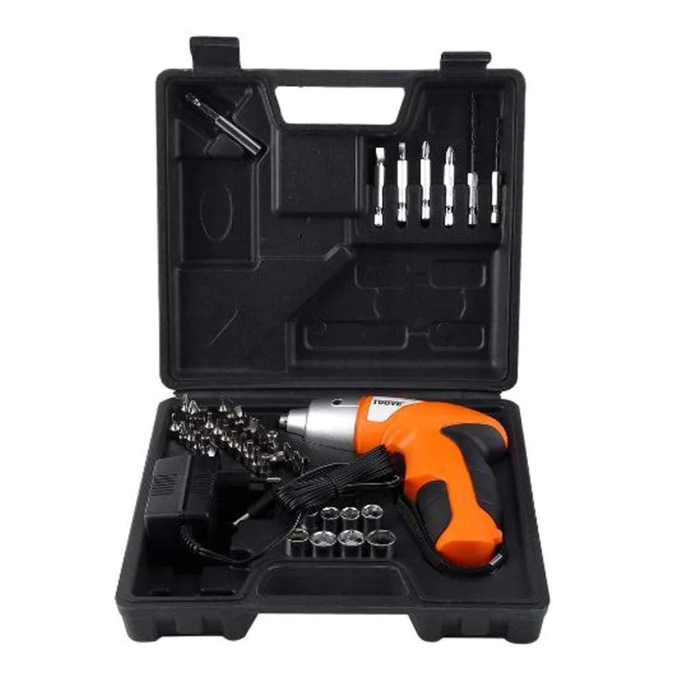 Trade Shop - Avvitatore Cacciavite Elettrico A Batteria Trapano Con 38 Punte E Torcia Led -