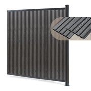 Recinzione Frangivista Grassano in WPC Modulo di Estensione con Montante (AxL) 185 x 175 - Grigio NEU.HOLZ