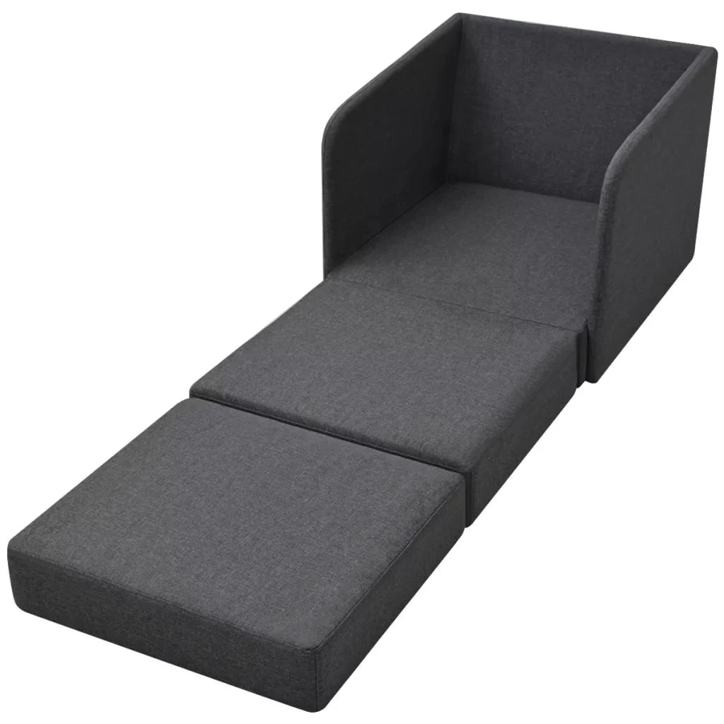 Poltrona/poltrona/divano club/divano trasformabile 595 x 72 x 725 cm tessuto grigio scuro 1102089/3