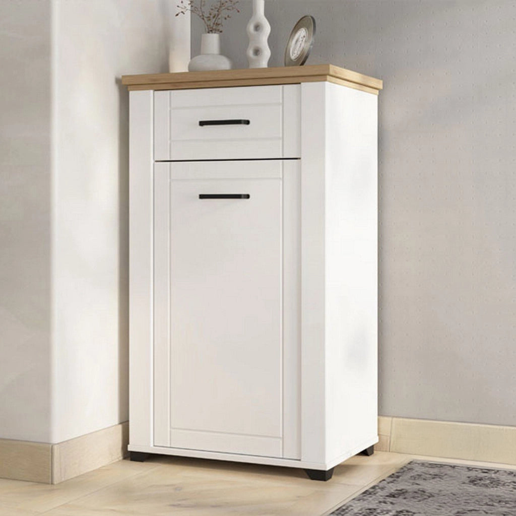 Rogeno, Mobile da Ingresso un Cassetto, 60.5x41x105h cm Bianco Opaco
