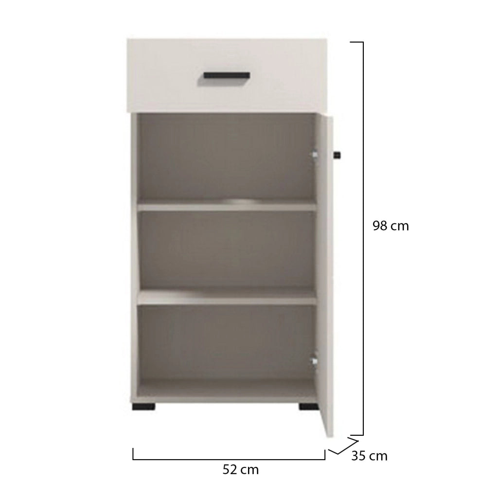 Trevi, Mobile da Ingresso un Cassetto, 51.5x35x98h cm Bianco Crema