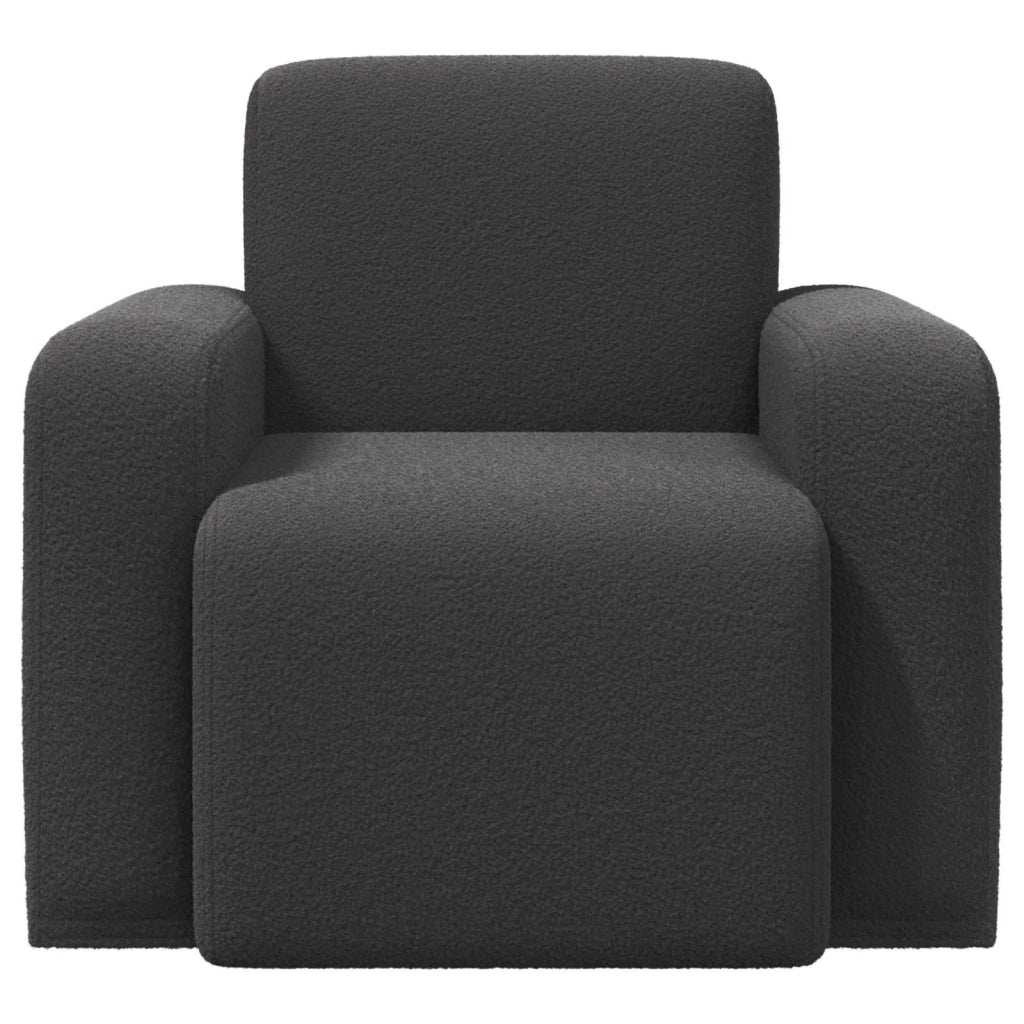 Poltrona-Divano Sedia-Poltroncina Grigio Scuro Boucl¨¦ 823018
