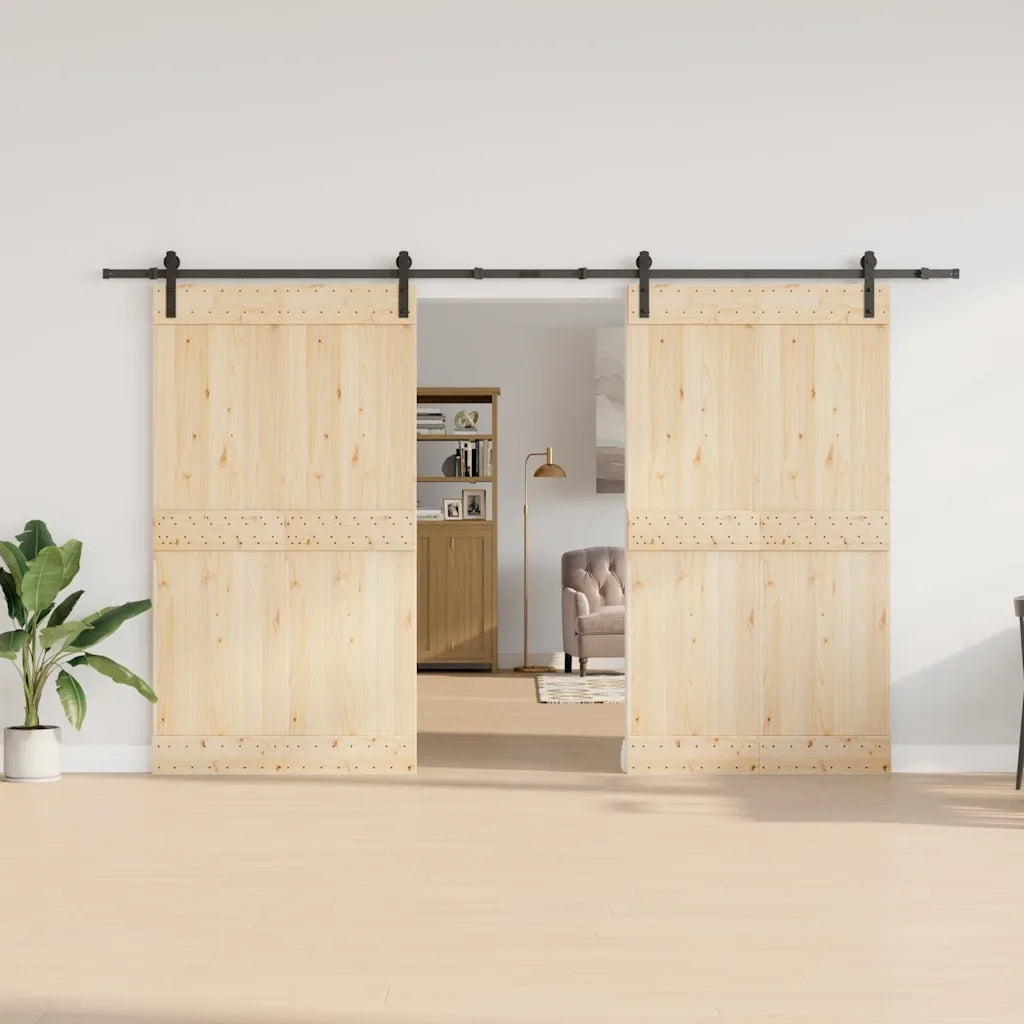 Kit di Binari per Porte Scorrevoli 366 cm Acciaio Nero CFW6079657
