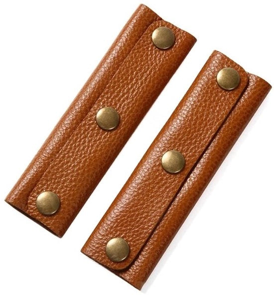 Manubrio a doppio pezzo in pelle PU - Coperture di protezione per tasche - Materiale morbido e duraturo - Aspetto elegante - Dimensioni 13 x 9 cm - Tasgrip