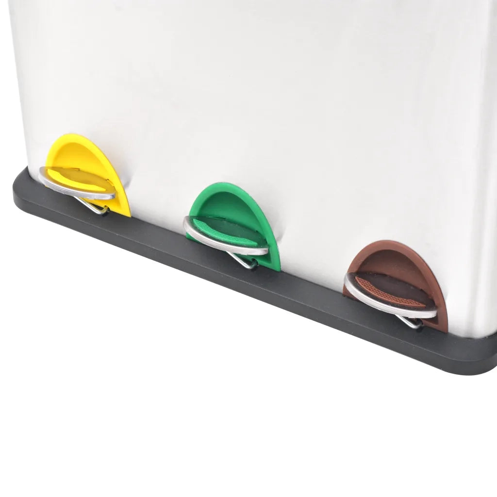 Pattumiera a Pedale per Riciclo in Acciaio Inossidabile 24 L CFW9197526