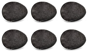 Set 6 Piatti Pane Aperitivo 16x12x2 cm in Gres Kaleidos Sirius Neri