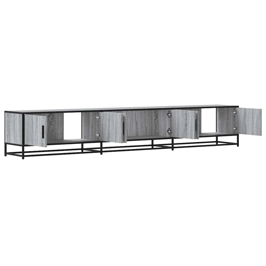 Mobile TV multimediale mensola TV credenza TV sala da pranzo soggiorno camera da letto Sonoma 240 x 35 x 41 cm legno ingegnerizzato grigio 02_0028442