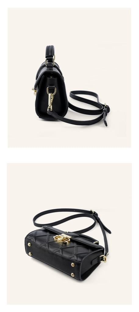 Borsa a mano/portafoglio da donna in vera pelle nera