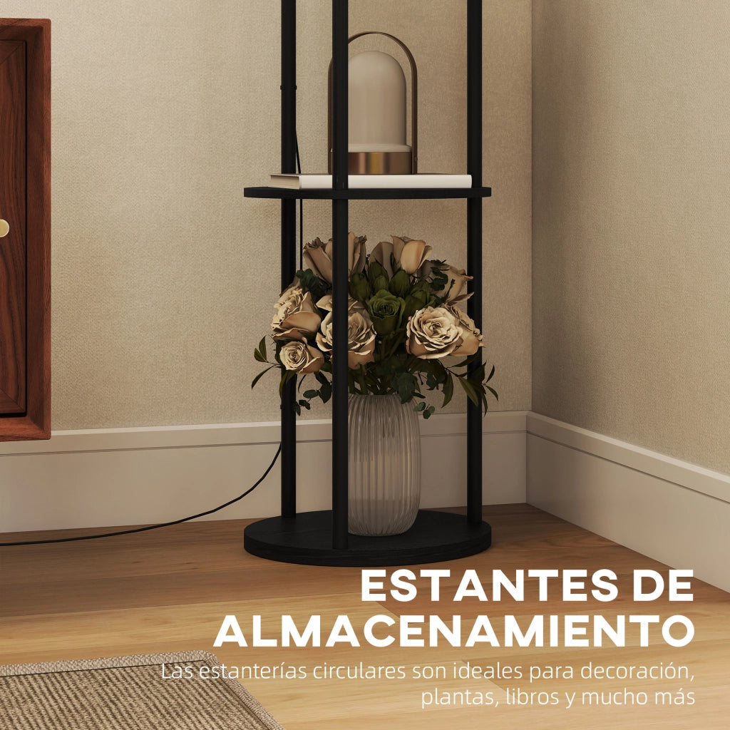 Lampada da Terra con Scaffali ¨C zephmum ¨C Nero 3 Temperature Colore Telecomando