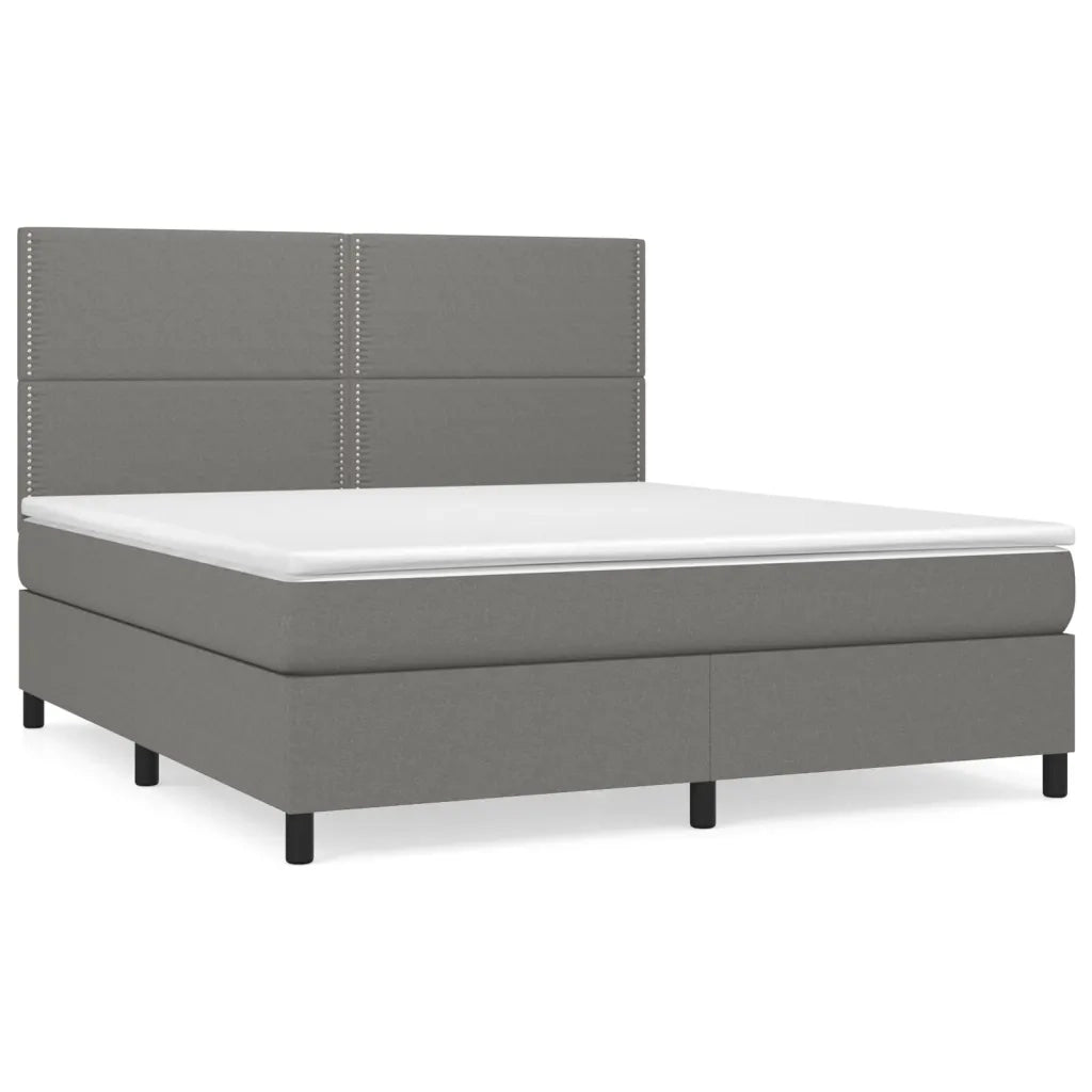 Giroletto a Molle con Materasso Grigio Scuro 160x200 cm Tessuto 3141706