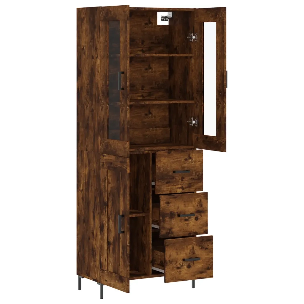 Credenza Rovere Fumo  69,5x34x180 cm in Legno Multistrato 3198662