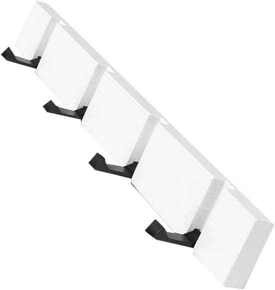 Quadro da appendere con 5 ganci pieghevoli per giacche, giacche, sciarpe, cappelli e borse (bianco 4 ganci)