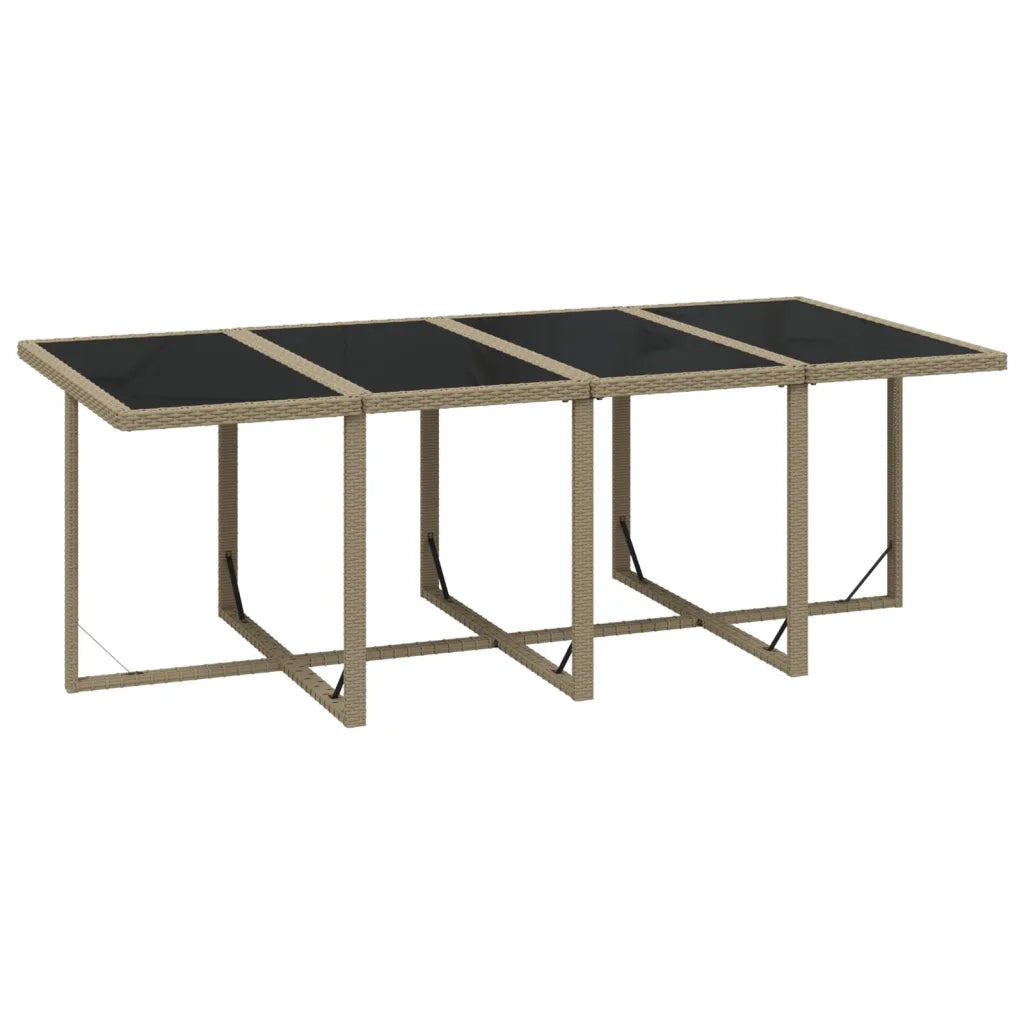 Set da Pranzo per Giardino 9pz con Cuscini in Polyrattan Beige cod mxl 38599