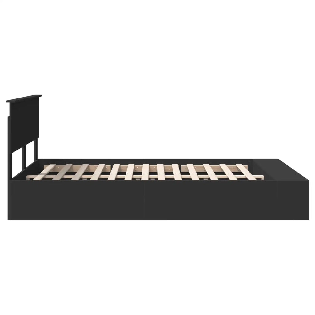 Letto matrimoniale | Letto per adulti | Struttura del letto Nero 150 x 200 cm Legno multistrato
