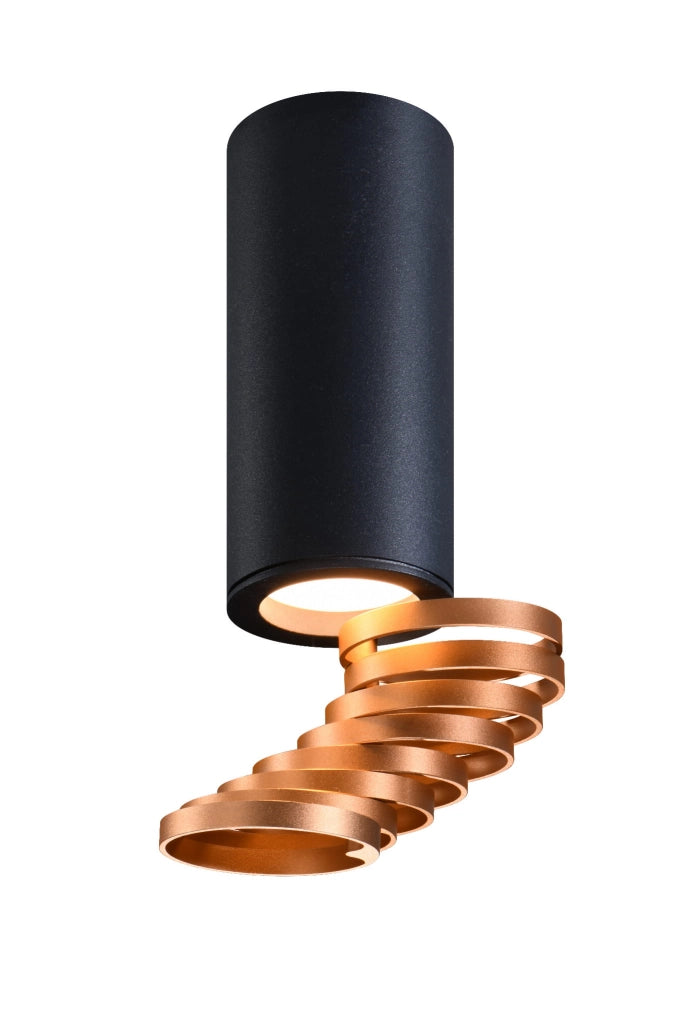 Plafoniera spot Candellux TUBA 1xGU10 nero ottone 20cm