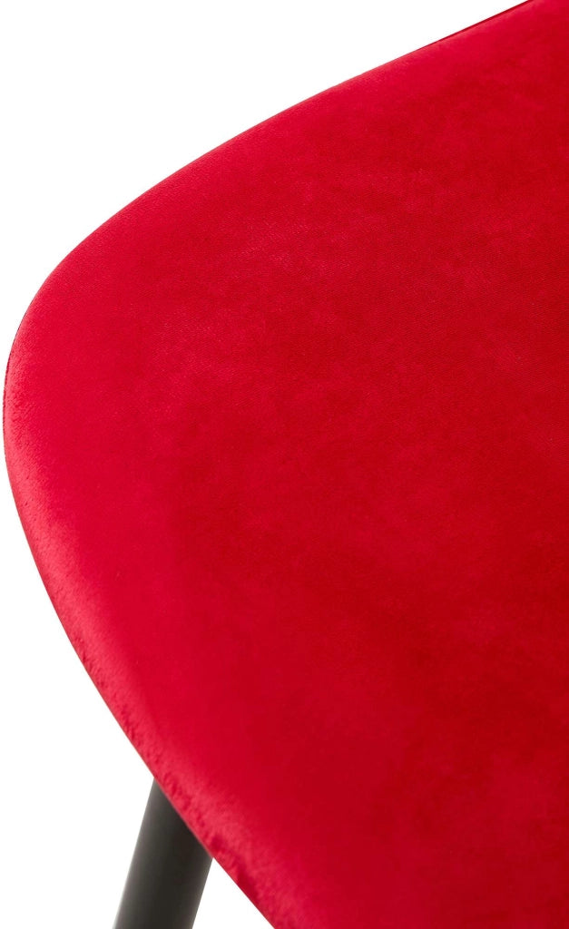 Sedia Giverny con cuciture decorative Velluto,rosso