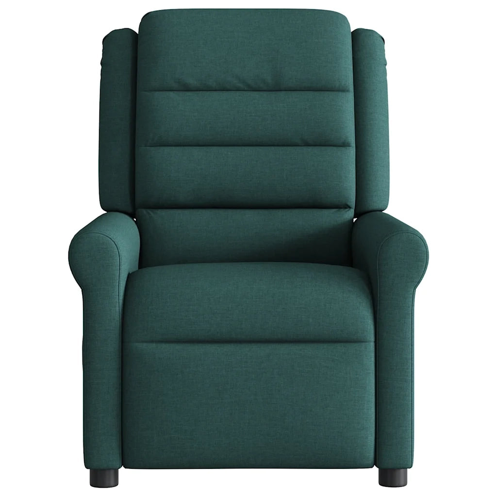 Poltrona Massaggiante | Sedia Relax Reclinabile Verde Scuro in Tessuto