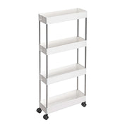Carrello portaoggetti mobile a 4 ripiani ripiano mobile per bagni e cucine stretti 40 x 13,5 x 86 cm bianco 12_0005019