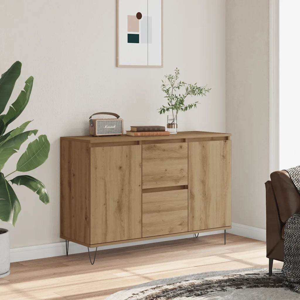 Credenza | Madia | Buffet da pranzo | Armadio da pranzo Rovere Artigianale 101,5x35x70 cm in Legno Multistrato