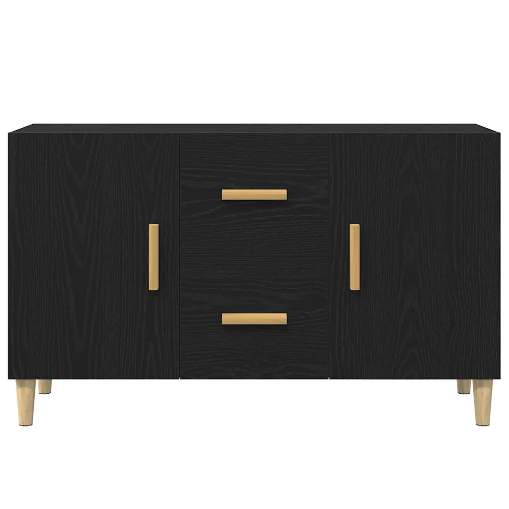 Credenza Rovere Nero 100x36x60 cm in Legno Multistrato