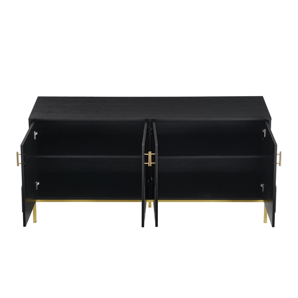 OKWISH Madia Contenitore con 4 Ante e 2 Ripiani Regolabili, per Soggiorno Sala da Pranzo Ingresso, MDF, 160 x 40 x 80.5 cm