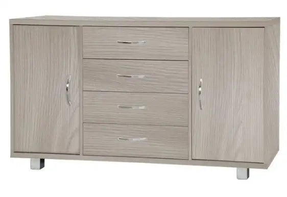 Credenza moderna 4 cassetti + 2 ante olmo già montato L136 H78 P40