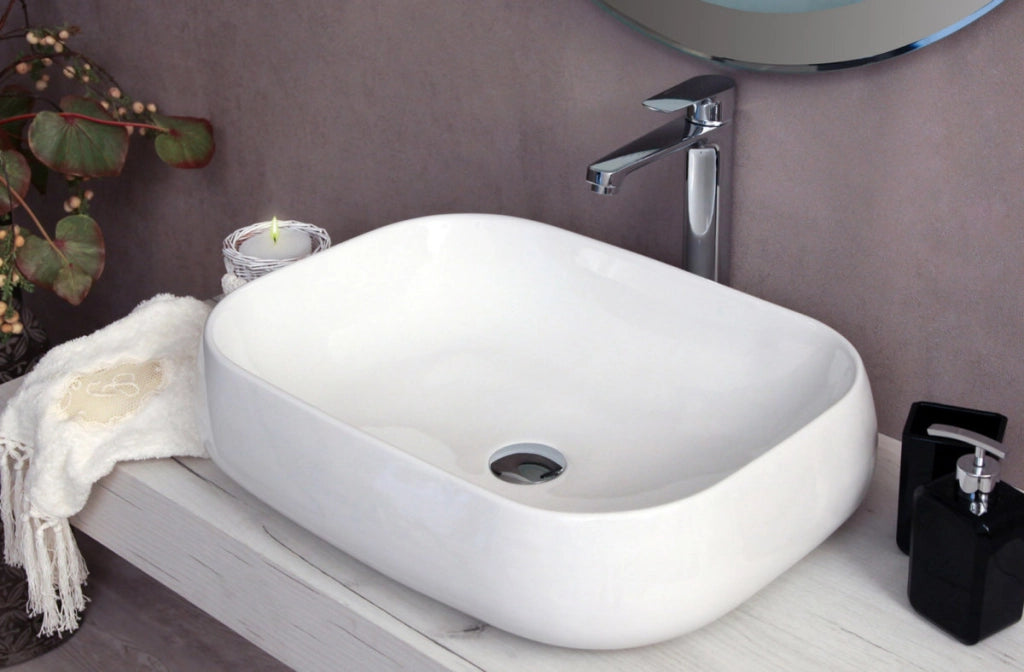 Lavabo da appoggio con troppo pieno 56x43,5x13,5 cm Mues Gary