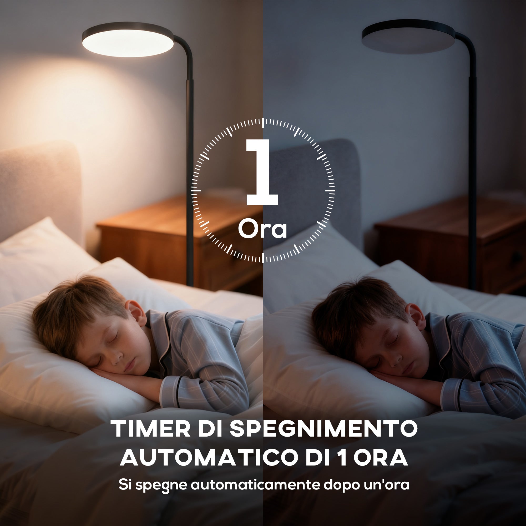 Lampada da Terra LED con Testa Girevole a 350° e Telecomando Magnetico Regolazione Luminosità Nero