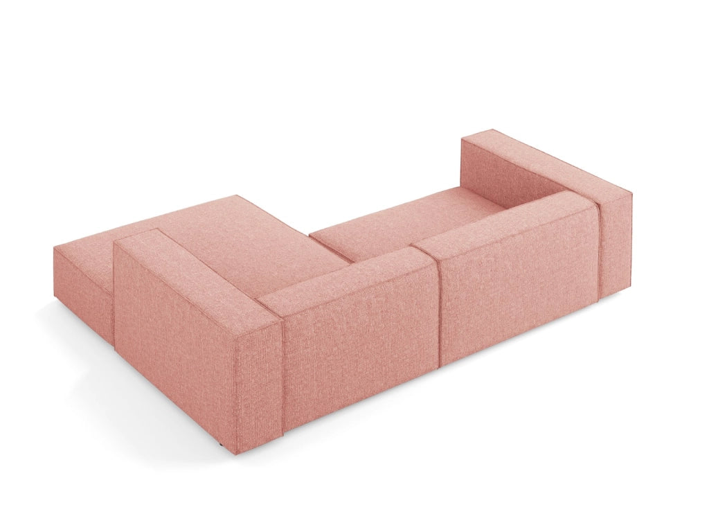Cosmopolitan Design - Divano angolare destro "Arendal" 3 posti in ciniglia rosa 