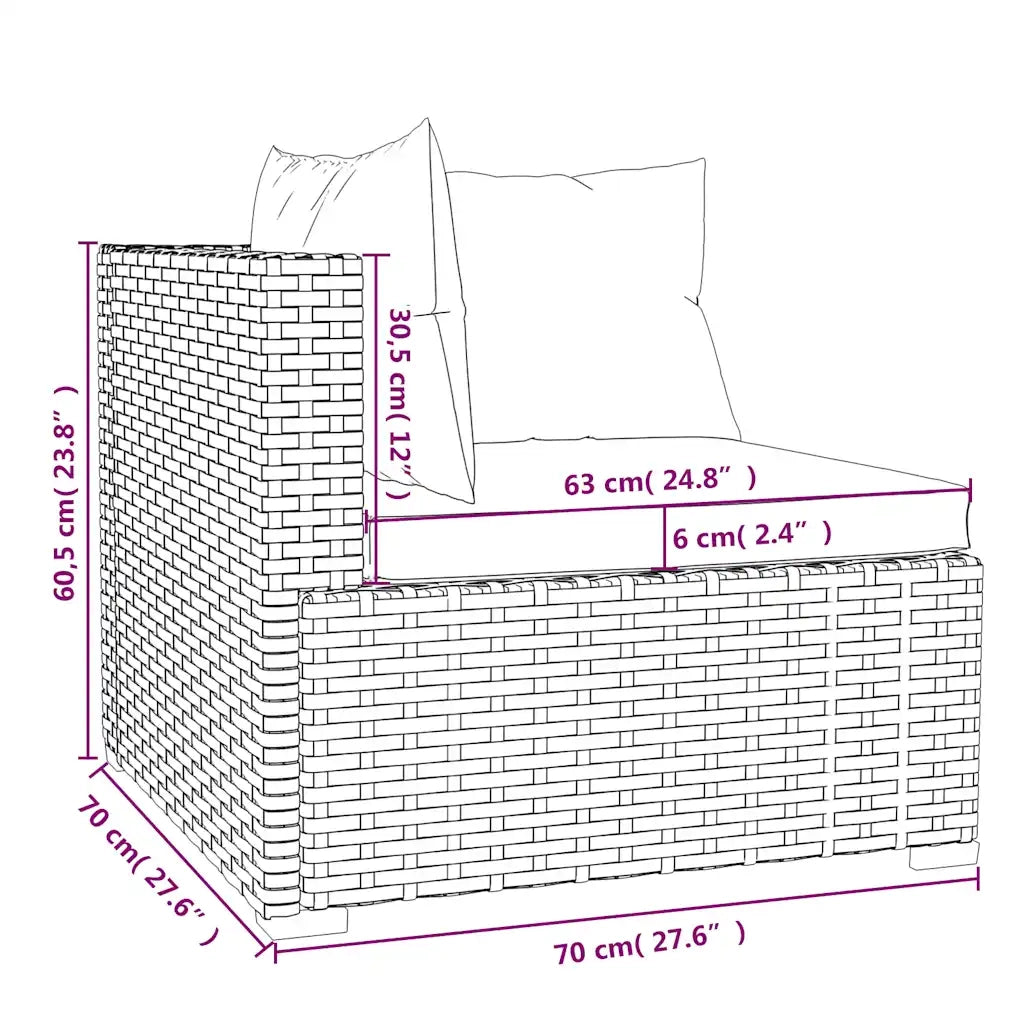 Set Divani da Giardino 5 pz con Cuscini in Polyrattan Marrone 3101628