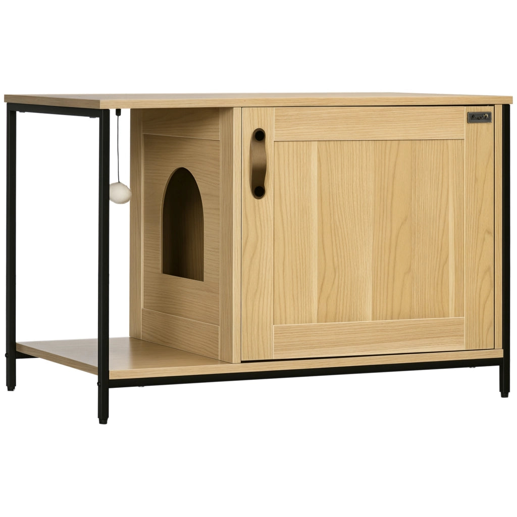 Porta per gatti con sfera sospesa ¨C zephmum ¨C stile industriale, colore legno chiaro