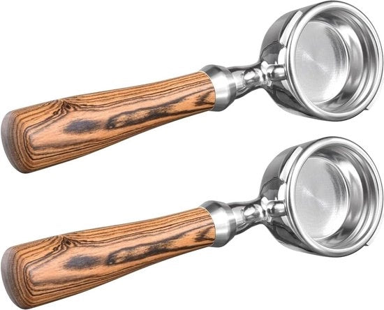 Portafilter senza fondo 58 mm per 2 tazze di caffè, contenitore filtro in acciaio inossidabile