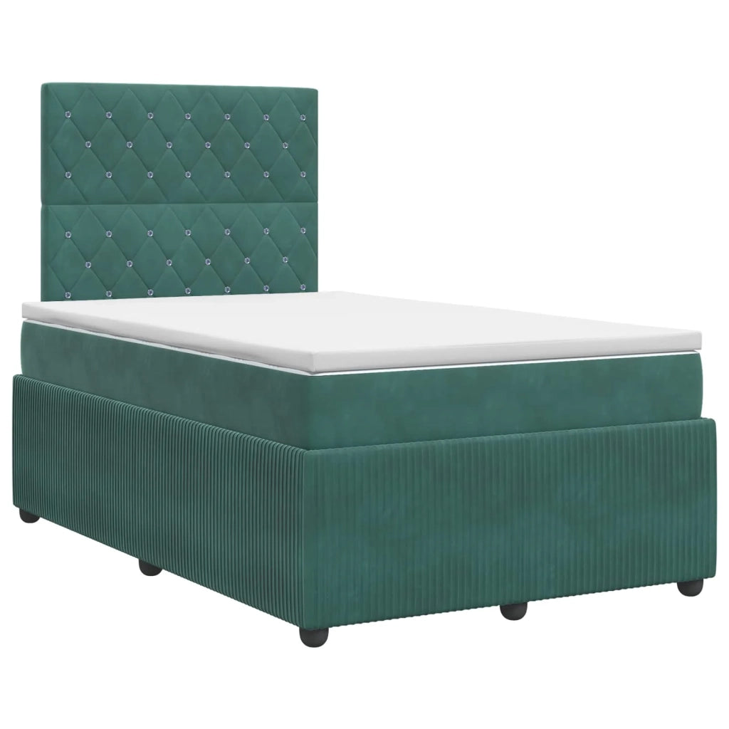 Letto box spring con materasso Verde Scuro 120 x 190 cm Velluto 3454562